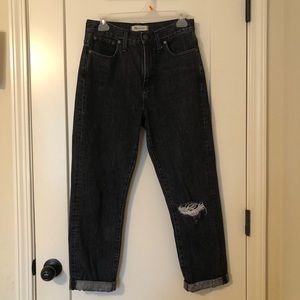 Madewell Black Distressed Boyfriend Jeans